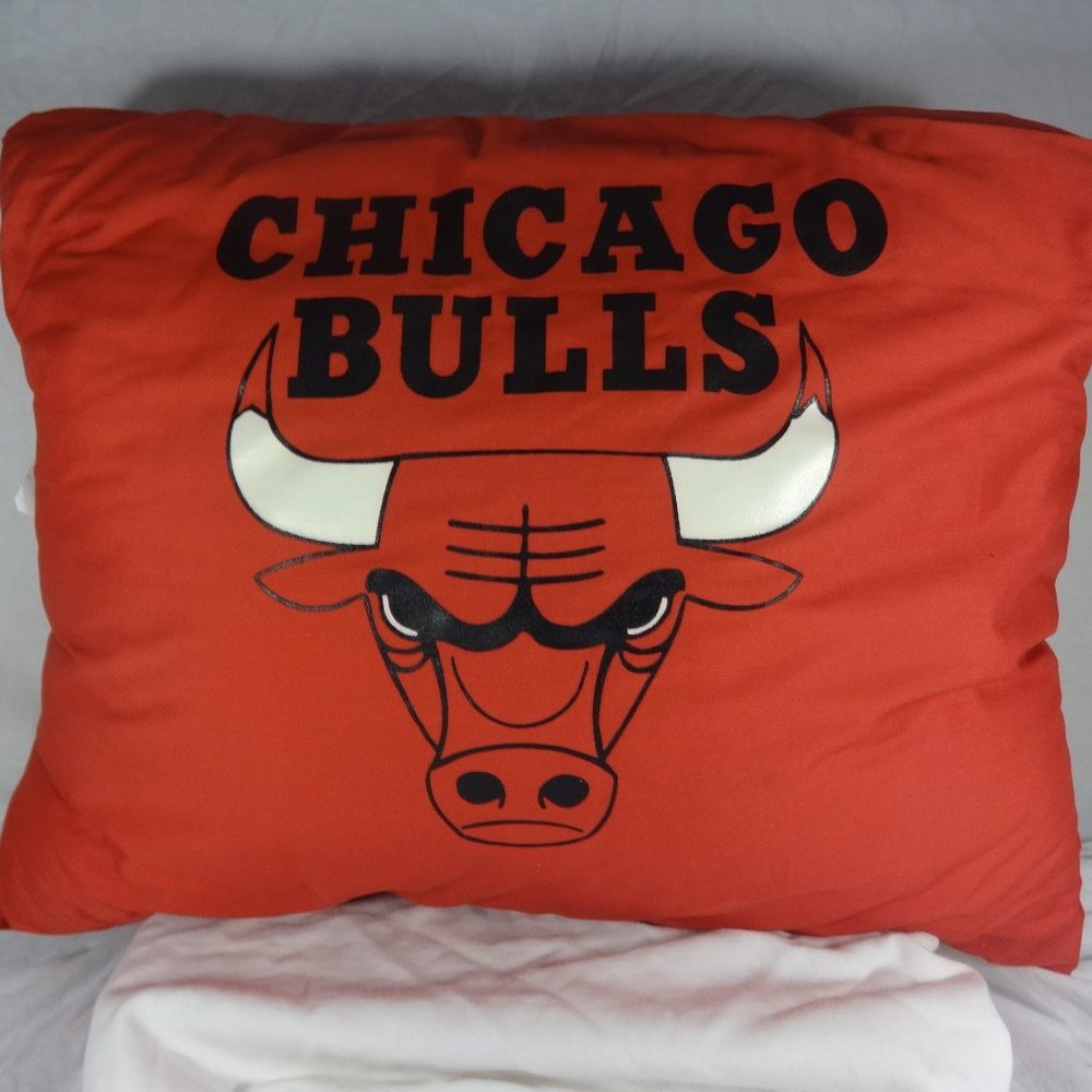Chicago Bulls Red Team Logo Throw Pillow